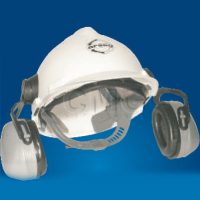 Protector auditivo tipo copa en casco